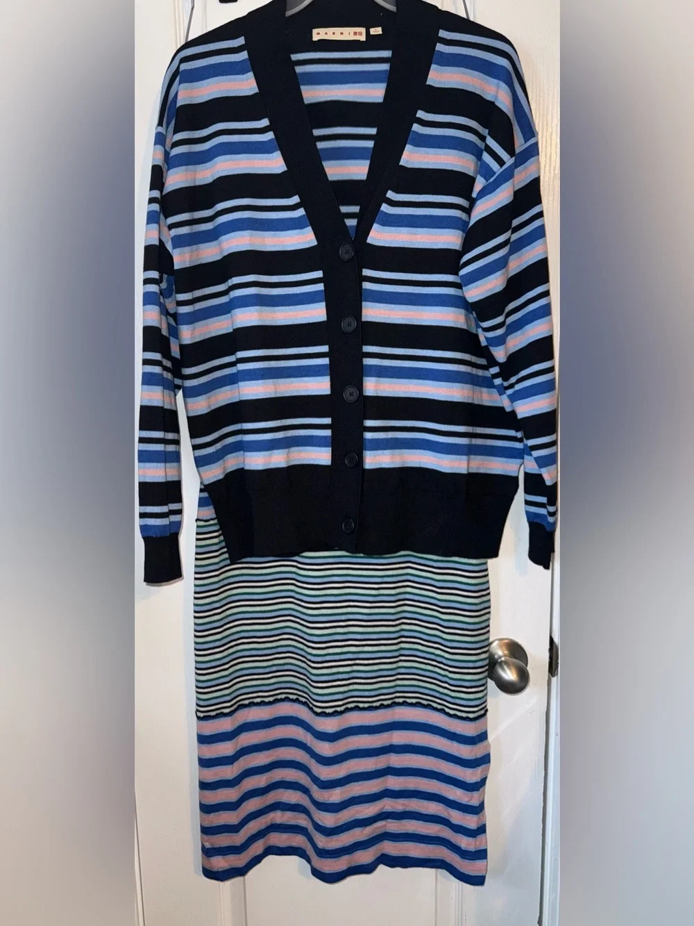 Marni x UNIQLO Two Piece Set Striped Knit Cardigan + Skirt Size S